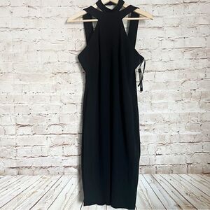 Bebe sleeveless sheath body con halter dress